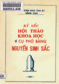 Kỷ yếu hội thảo khoa học về cụ Phó bảng Nguyễn Sinh Sắc